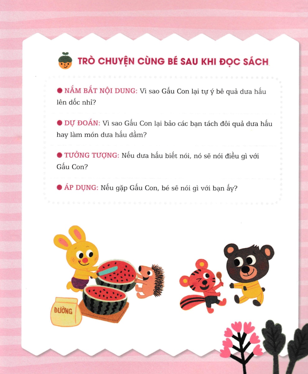 gấu con tinh nghịch - trung thực và chia sẻ: làm thế nào để ăn dưa hấu thật ngon?