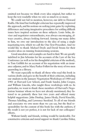 getting to yes: negotiating an agreement without giving in