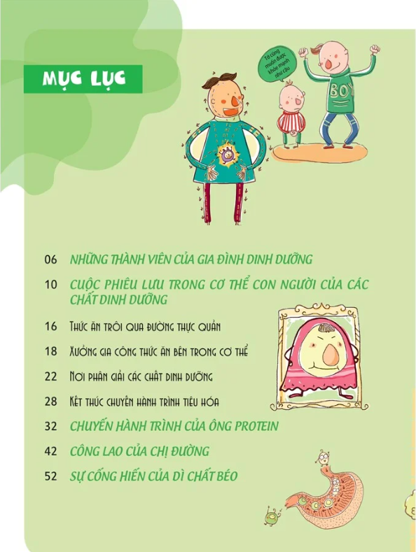 gia đình dinh dưỡng - thức ăn cùng các yếu tố dinh dưỡng