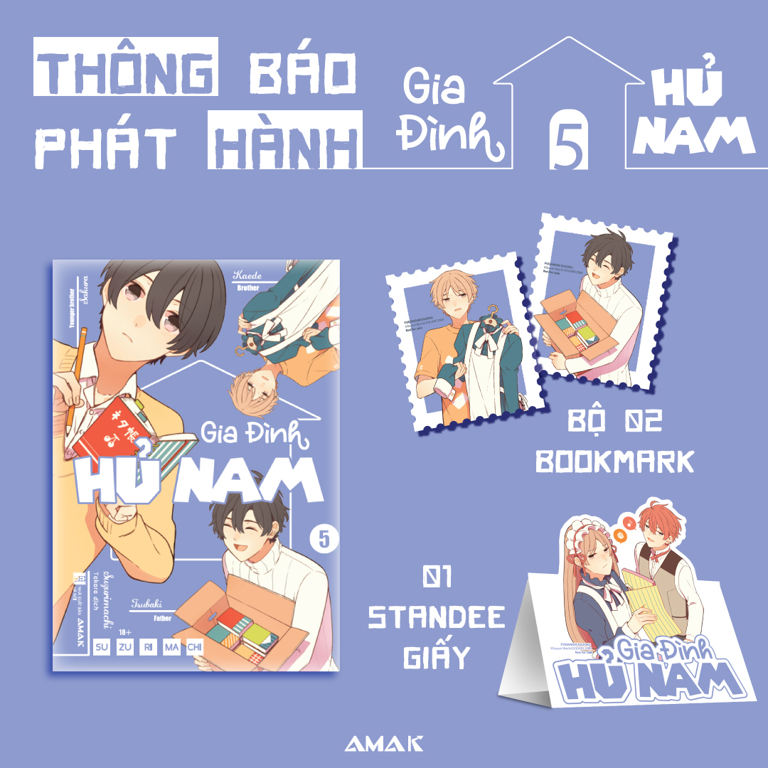 gia đình hủ nam - tập 5 - tặng kèm 2 bookmark bế hình+ 1 standee giấy