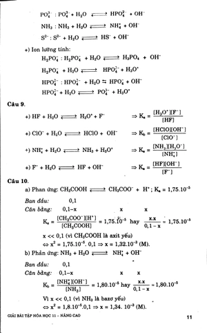 giải bài tập hóa học lớp 11 (nâng cao)