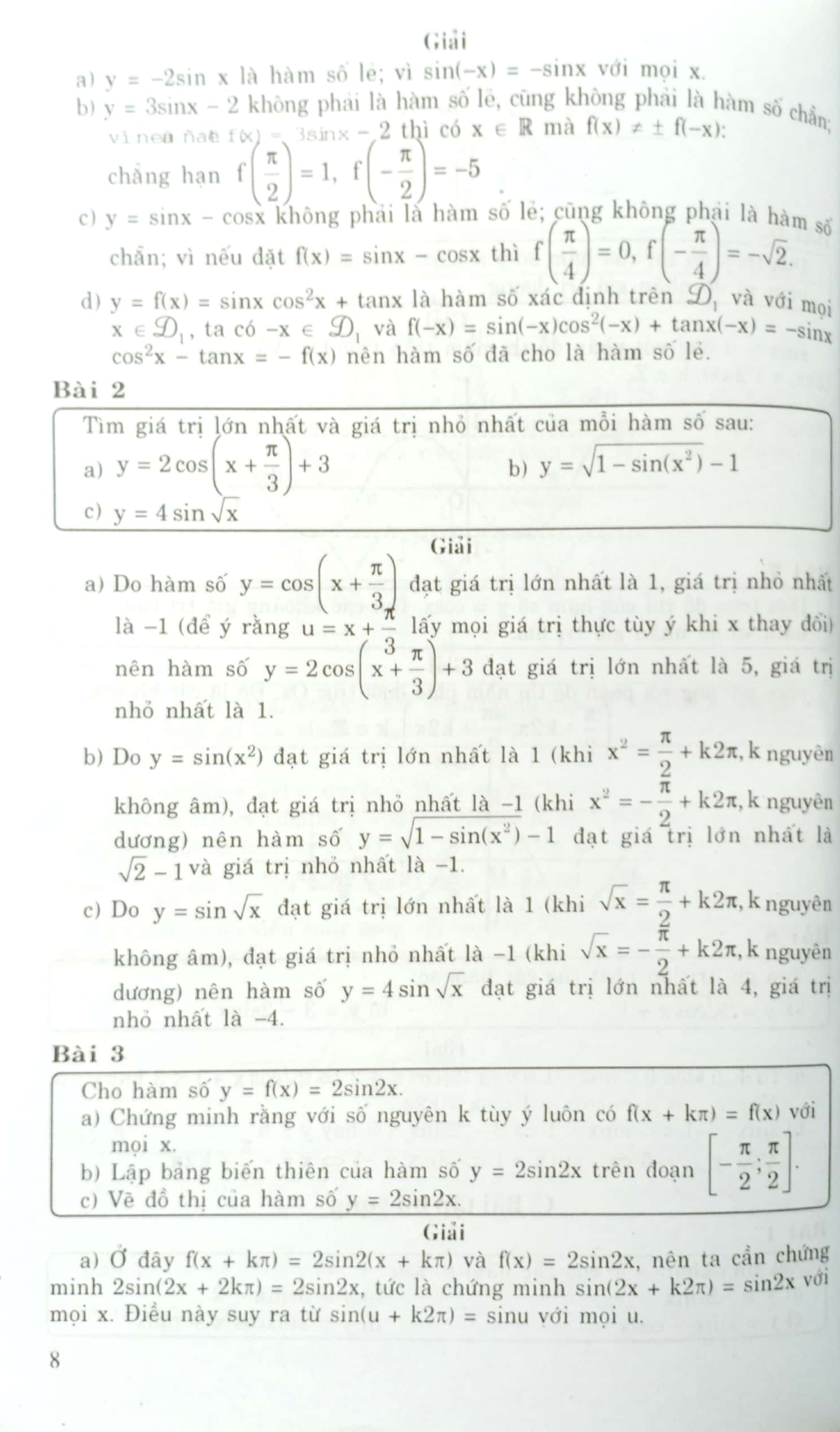 giải bài tập toán 11 - đại số giải tích