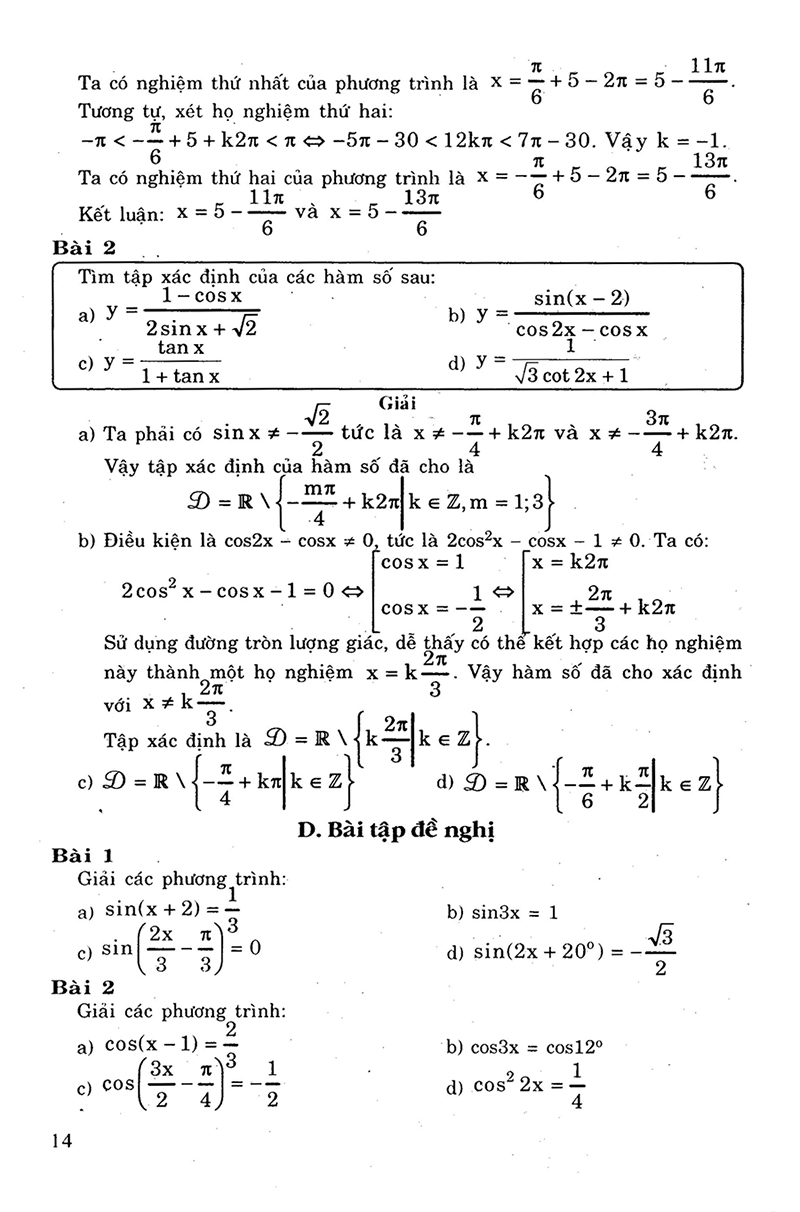 giải bài tập toán đại số - giải tích 11