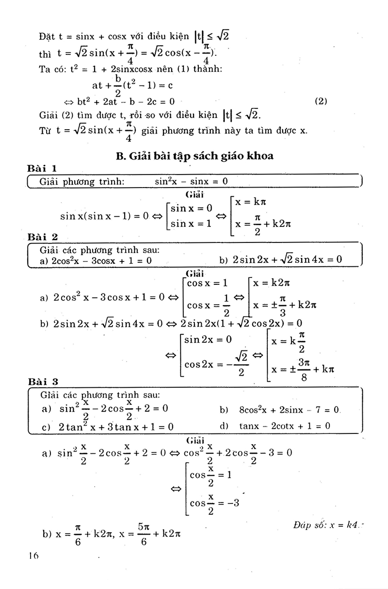 giải bài tập toán đại số - giải tích 11