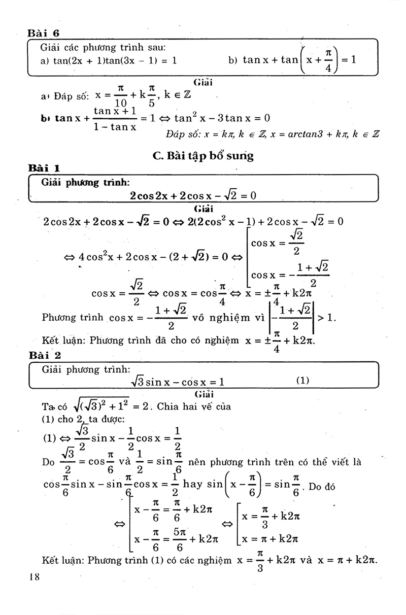 giải bài tập toán đại số - giải tích 11