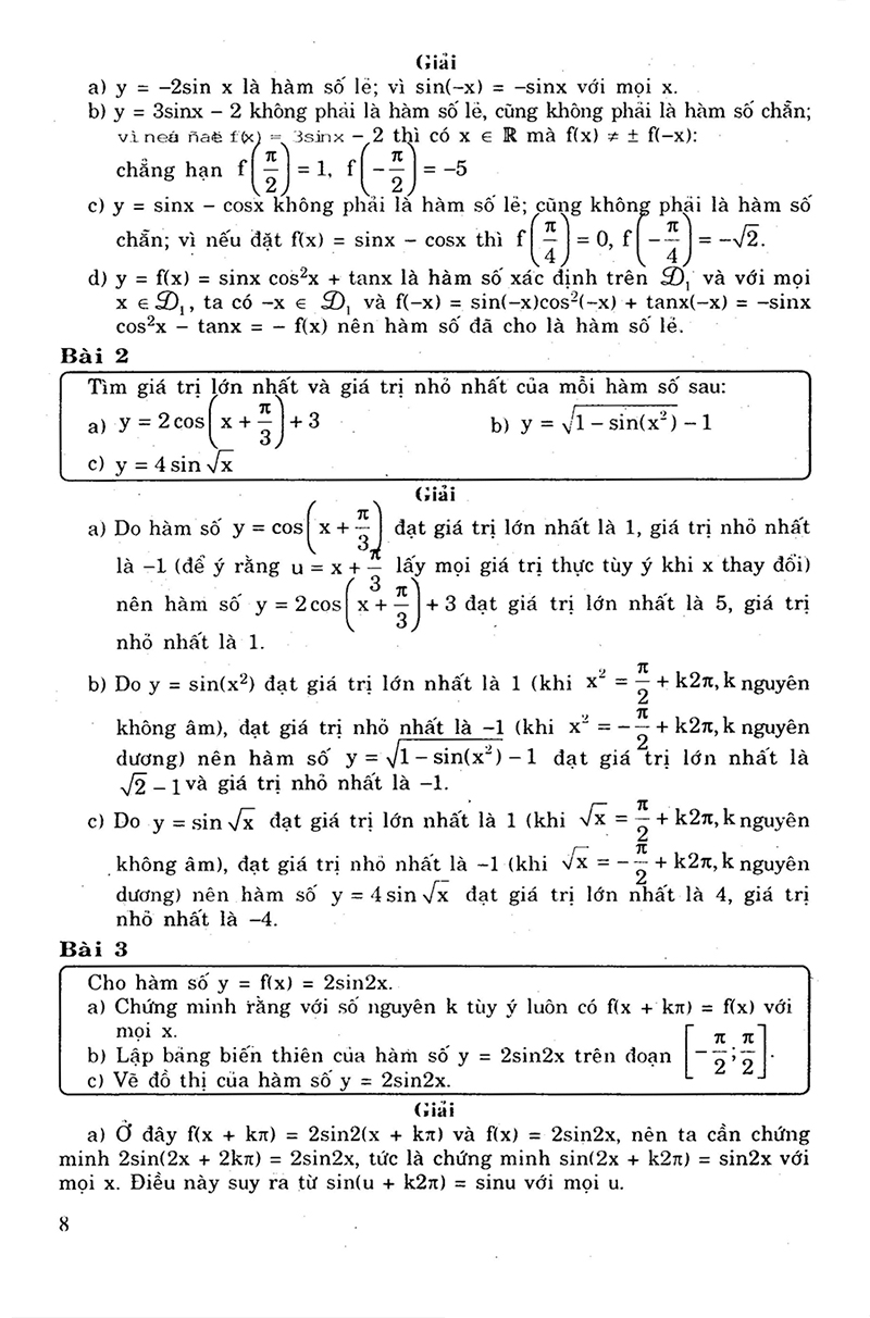 giải bài tập toán đại số - giải tích 11