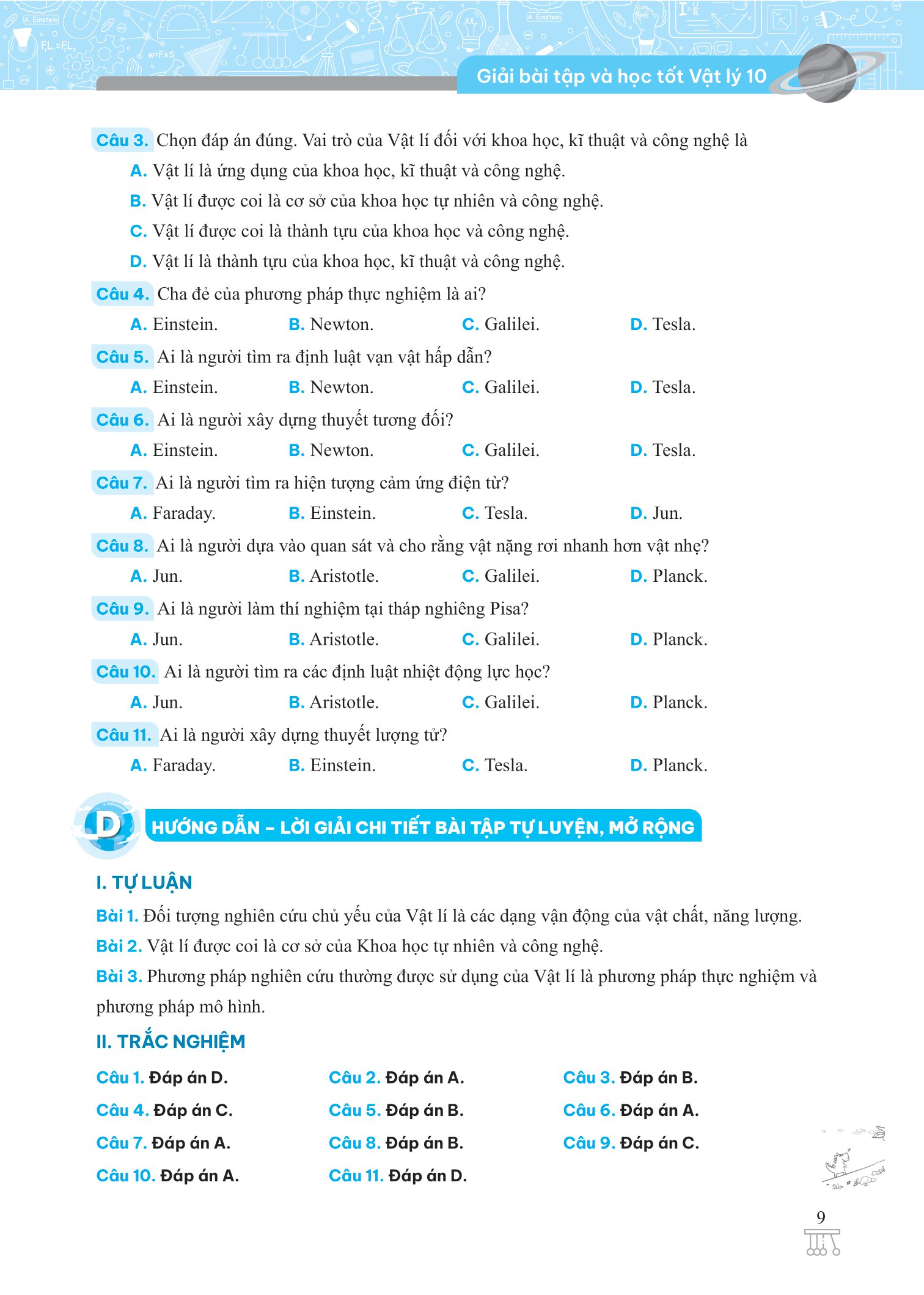 giải bài tập và học tốt vật lý 10
