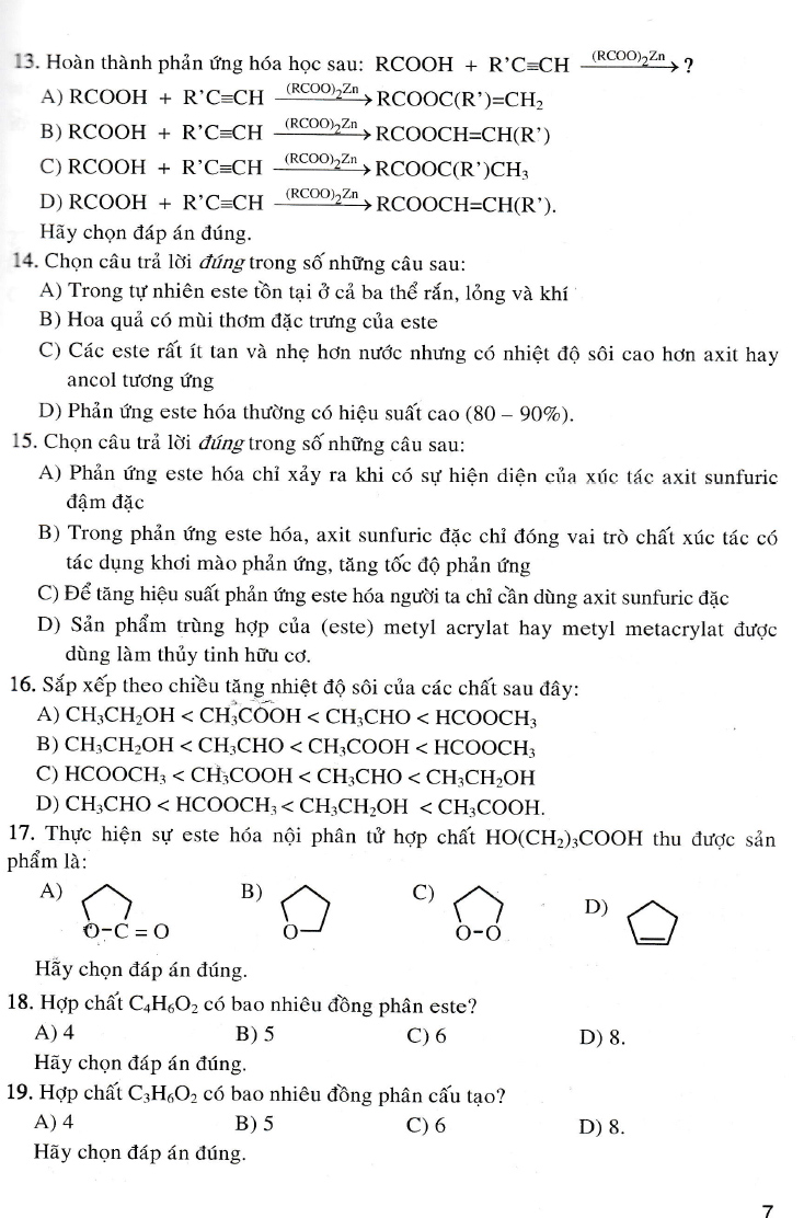 giải chi tiết câu hỏi trắc nghiệm khách quan hóa học 12