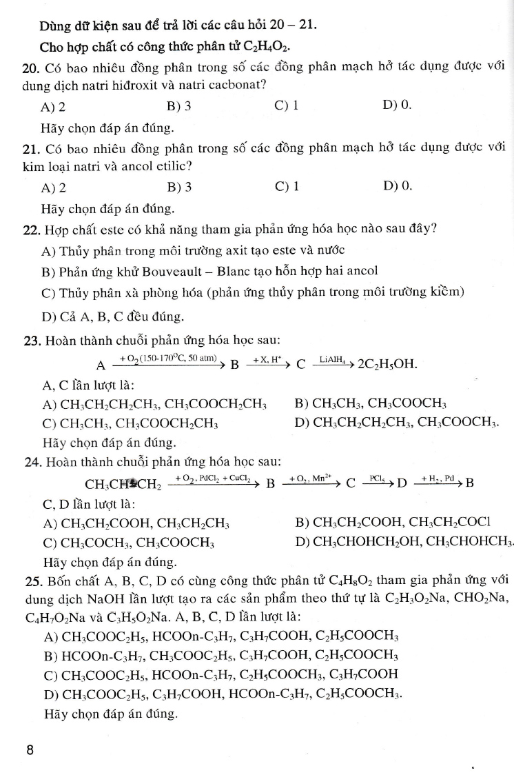 giải chi tiết câu hỏi trắc nghiệm khách quan hóa học 12
