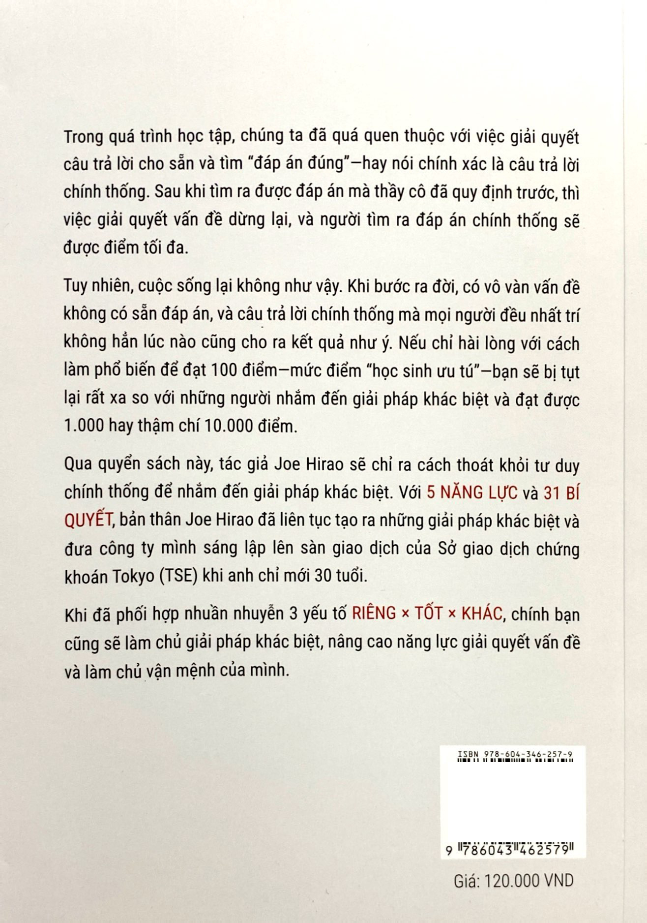 giải pháp khác biệt – riêng × tốt × khác – giải pháp chính thống là chưa đủ, thế giới này cần giải pháp khác biệt – 5 năng lực và 31 bí quyết giúp giải quyết vấn đề hiệu quả