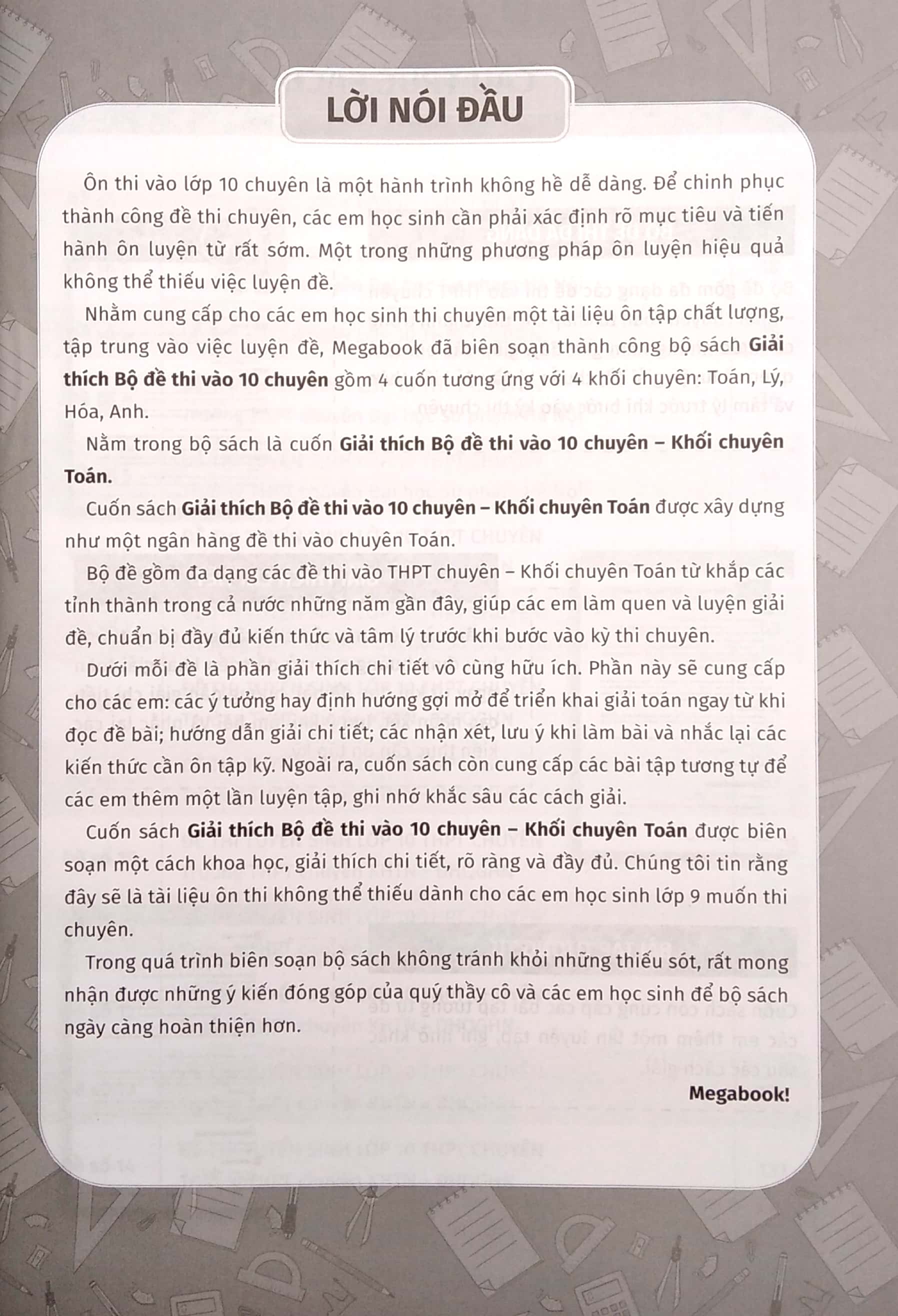 giải thích bộ đề thi vào 10 chuyên - khối chuyên toán
