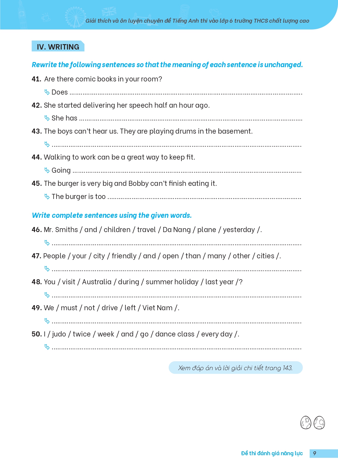 giải thích và ôn luyện chuyên đề tiếng anh thi vào lớp 6 trường thcs chất lượng cao