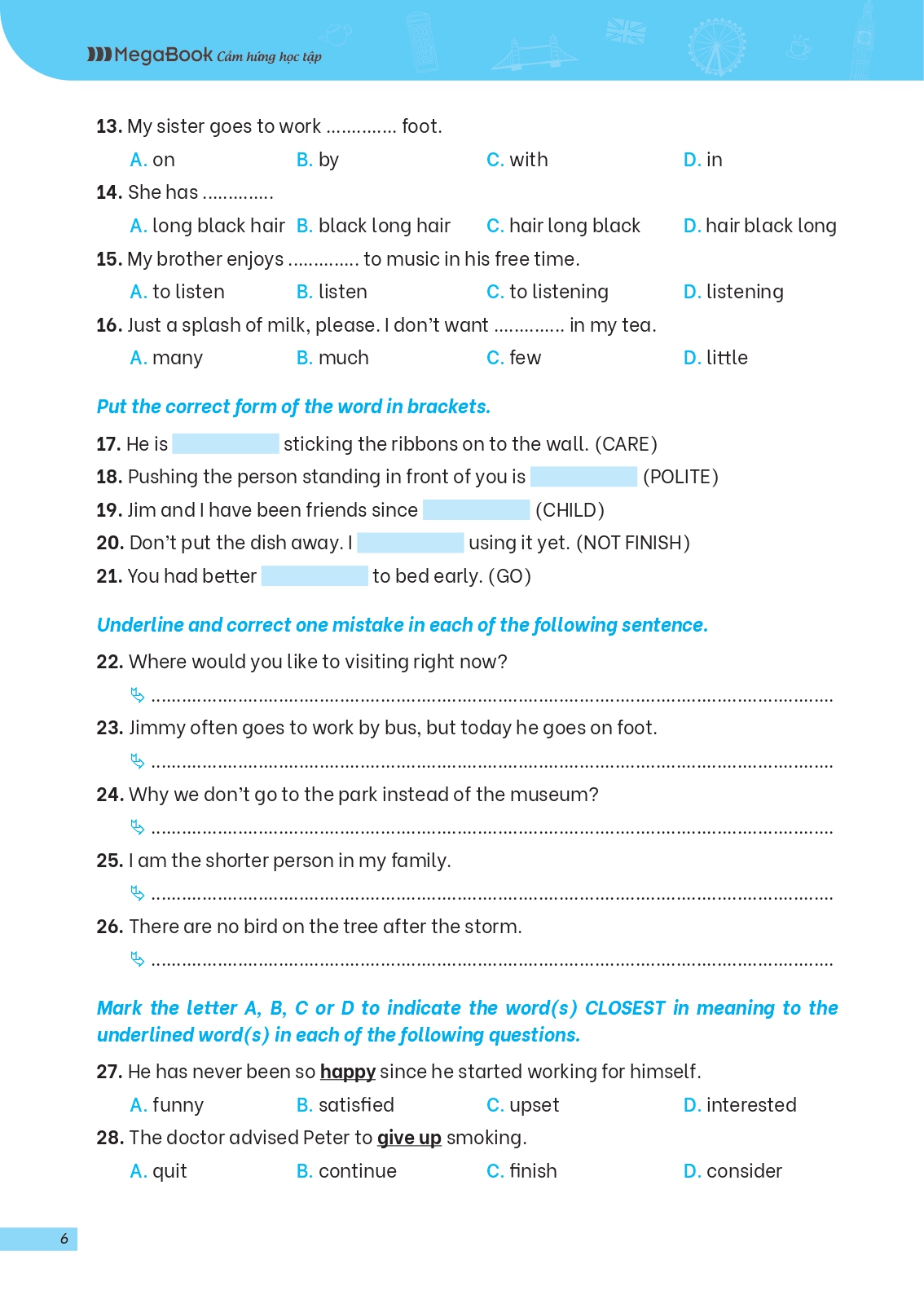 giải thích và ôn luyện chuyên đề tiếng anh thi vào lớp 6 trường thcs chất lượng cao