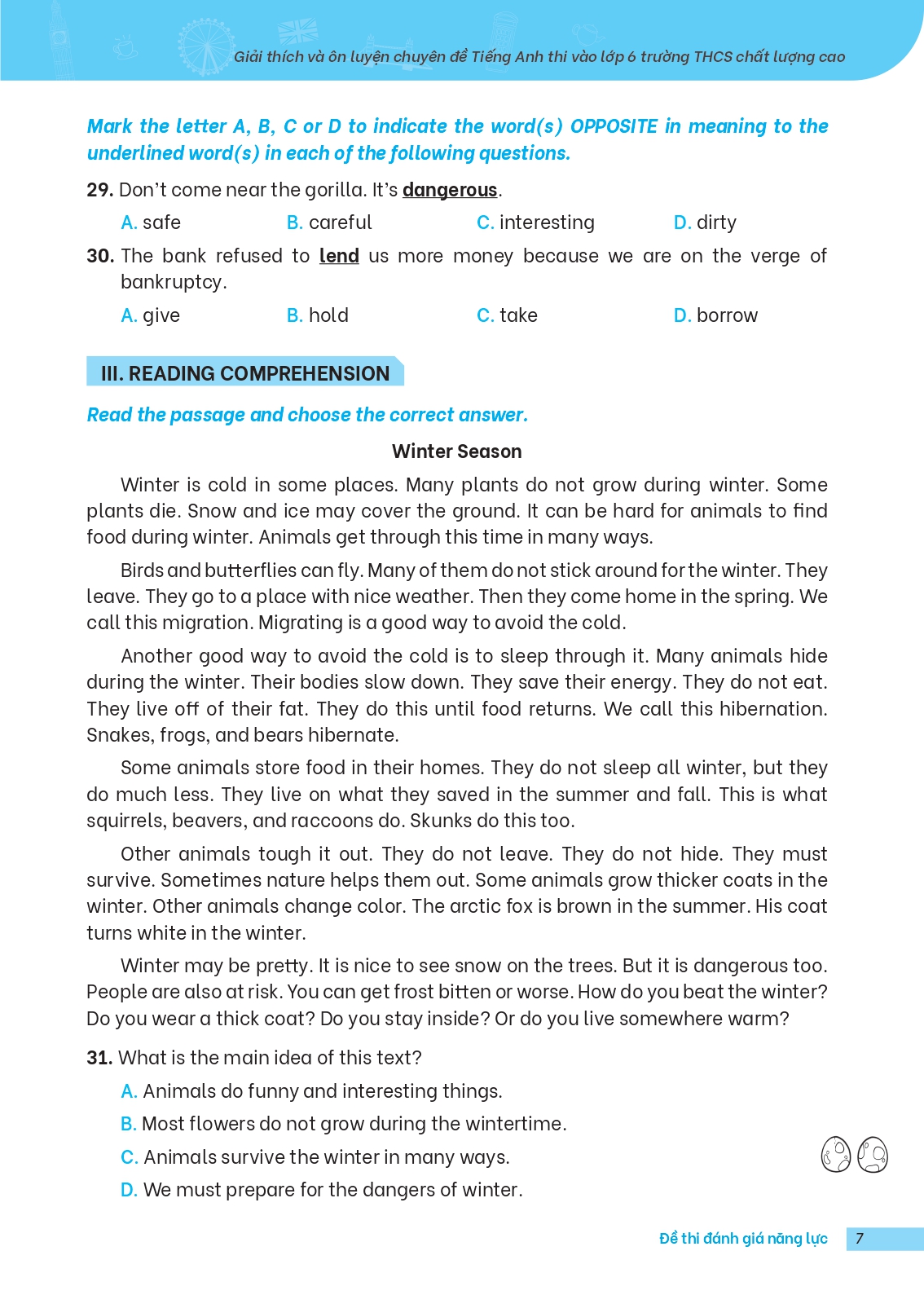 giải thích và ôn luyện chuyên đề tiếng anh thi vào lớp 6 trường thcs chất lượng cao