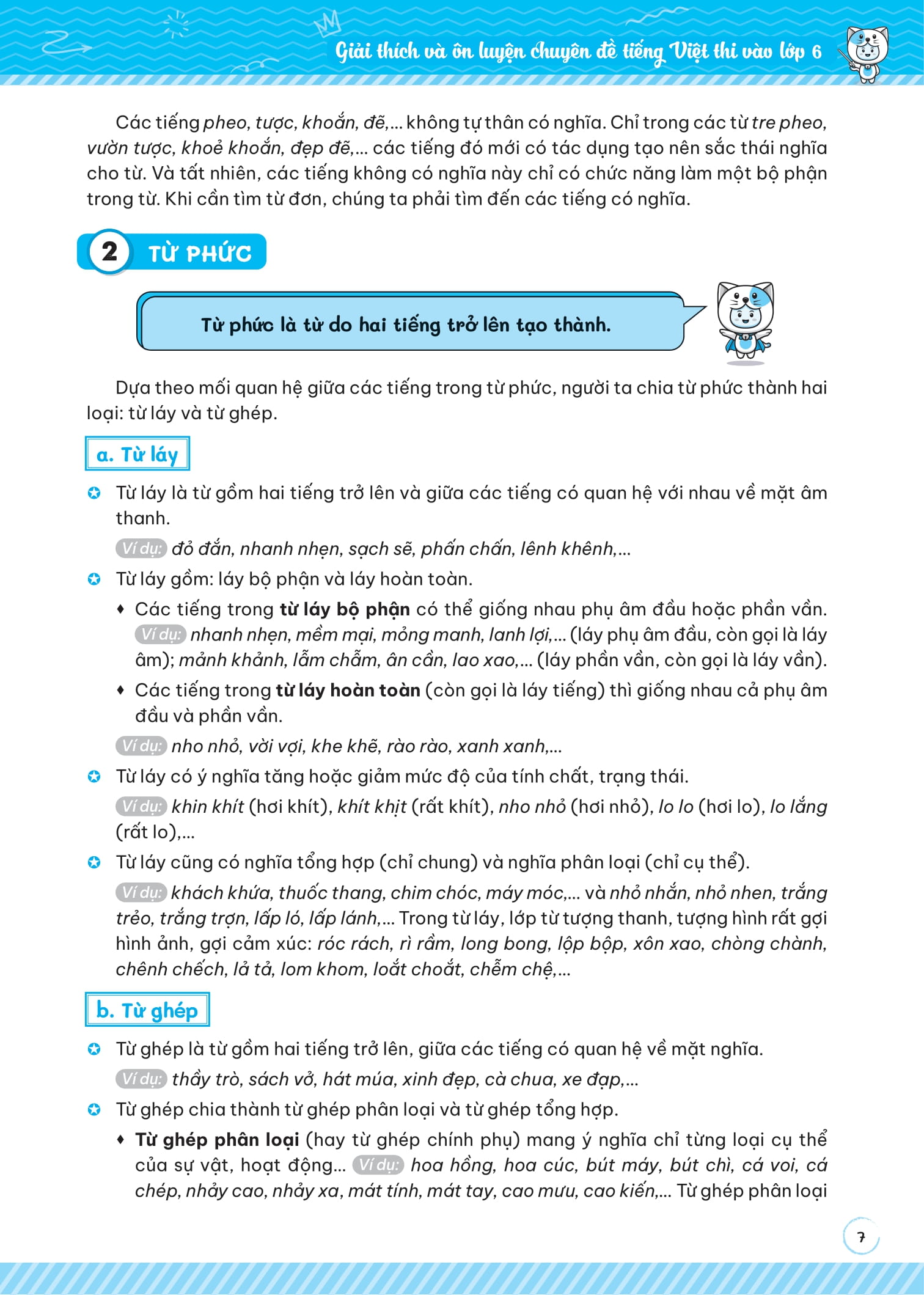 giải thích và ôn luyện chuyên đề tiếng việt thi vào lớp 6 trường thcs chất lượng cao