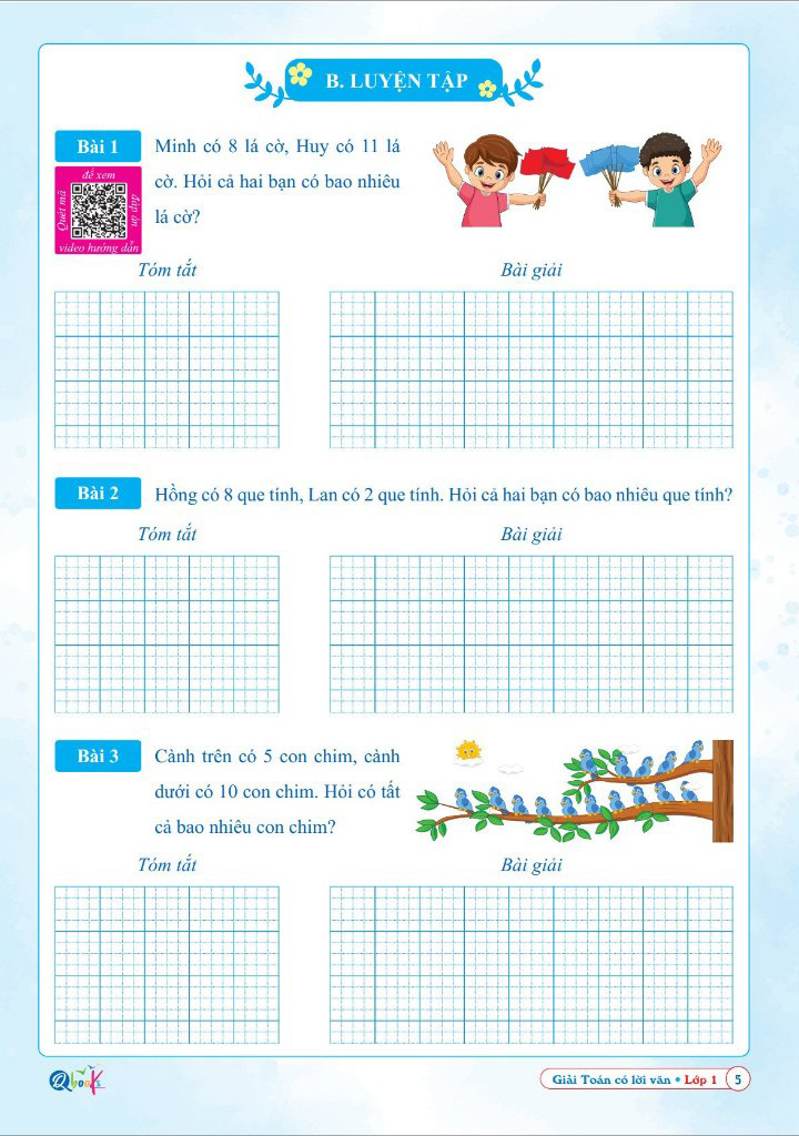 giải toán có lời văn lớp 1