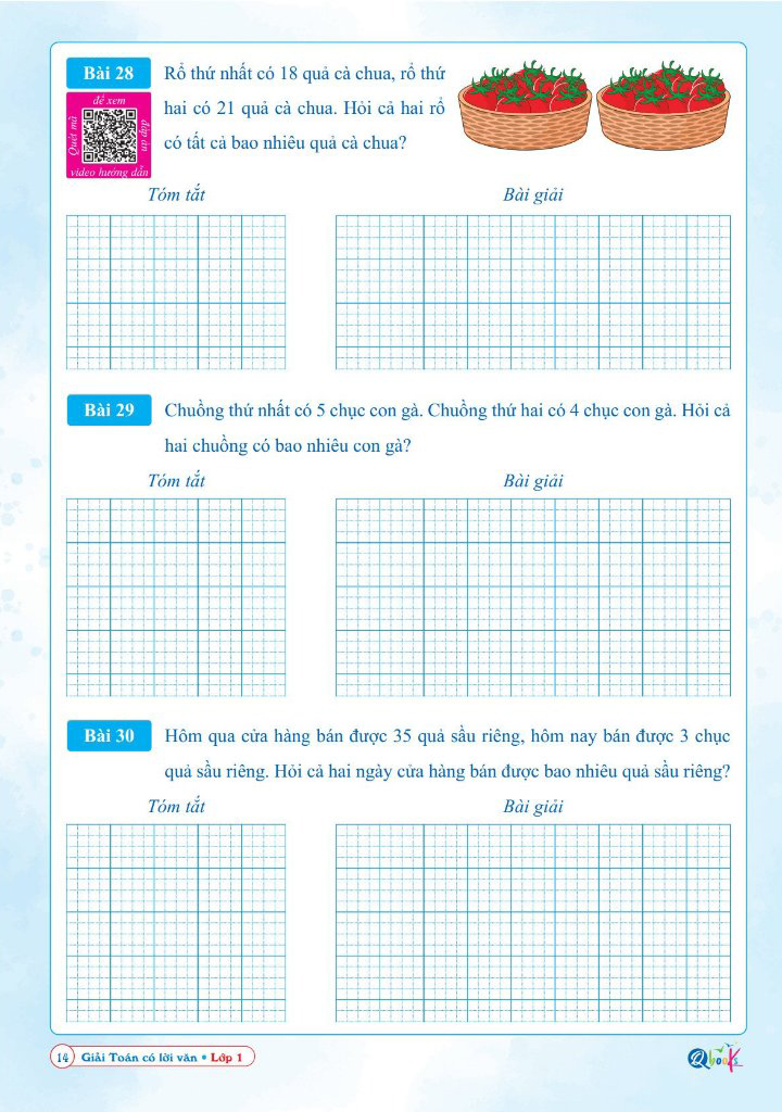 giải toán có lời văn lớp 1