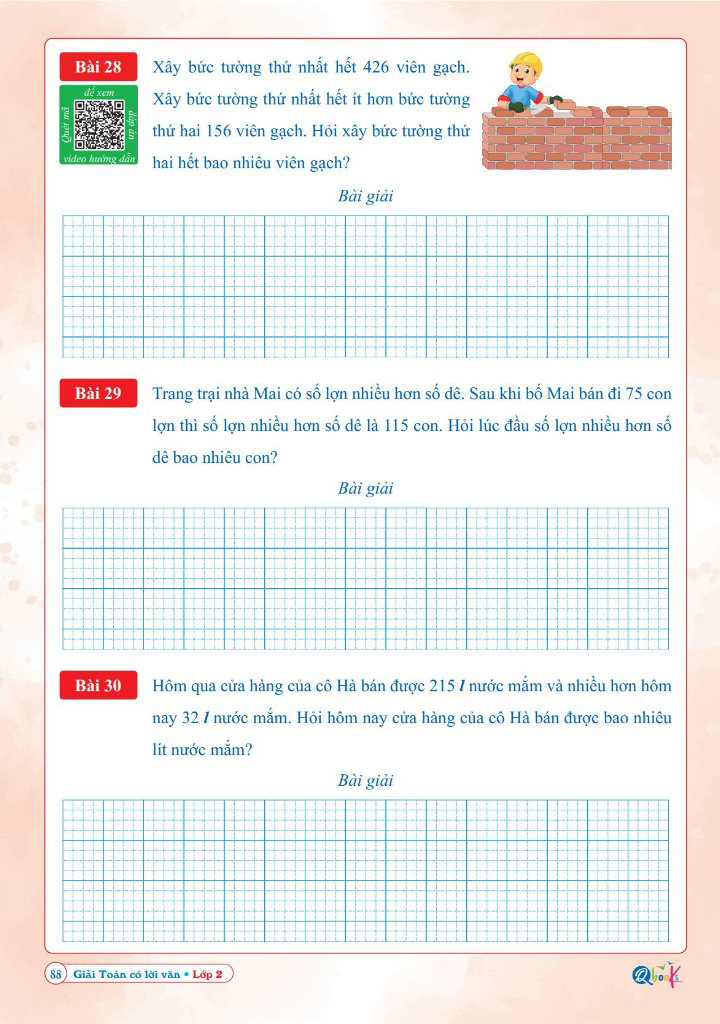 giải toán có lời văn lớp 2