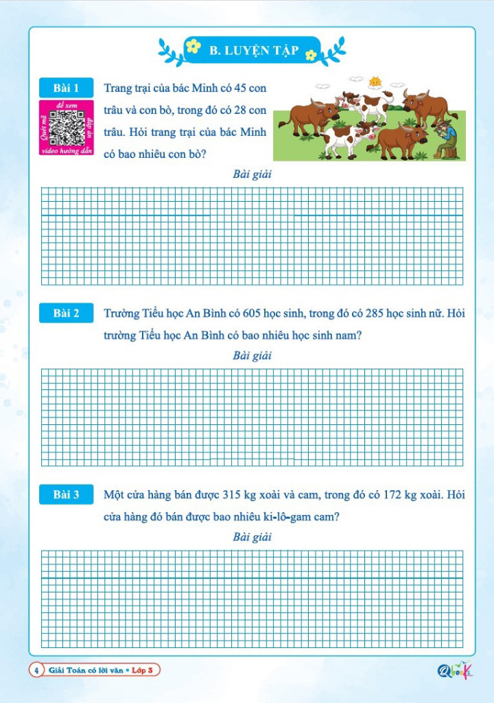 giải toán có lời văn lớp 3
