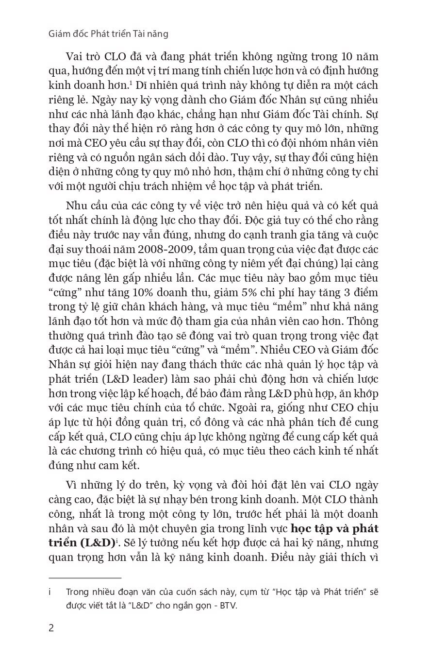 giám đốc phát triển tài năng