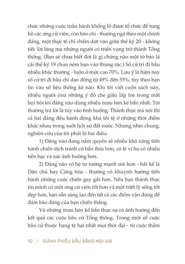 giành phiếu bầu bằng mọi giá