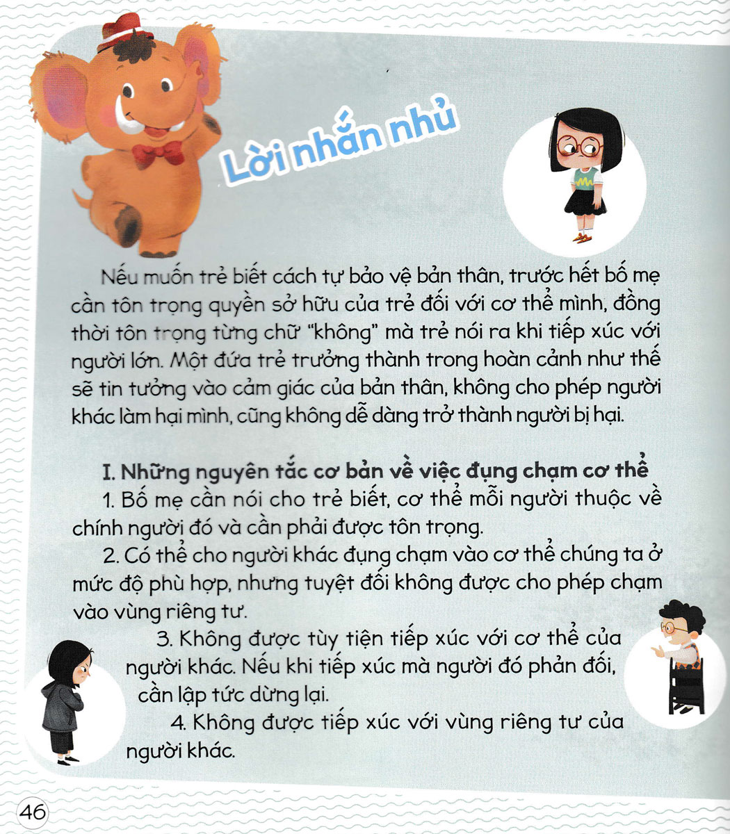 giáo dục đầu đời cho trẻ - những bài học tự bảo vệ bản thân - không được chạm vào vùng riêng tư của tớ