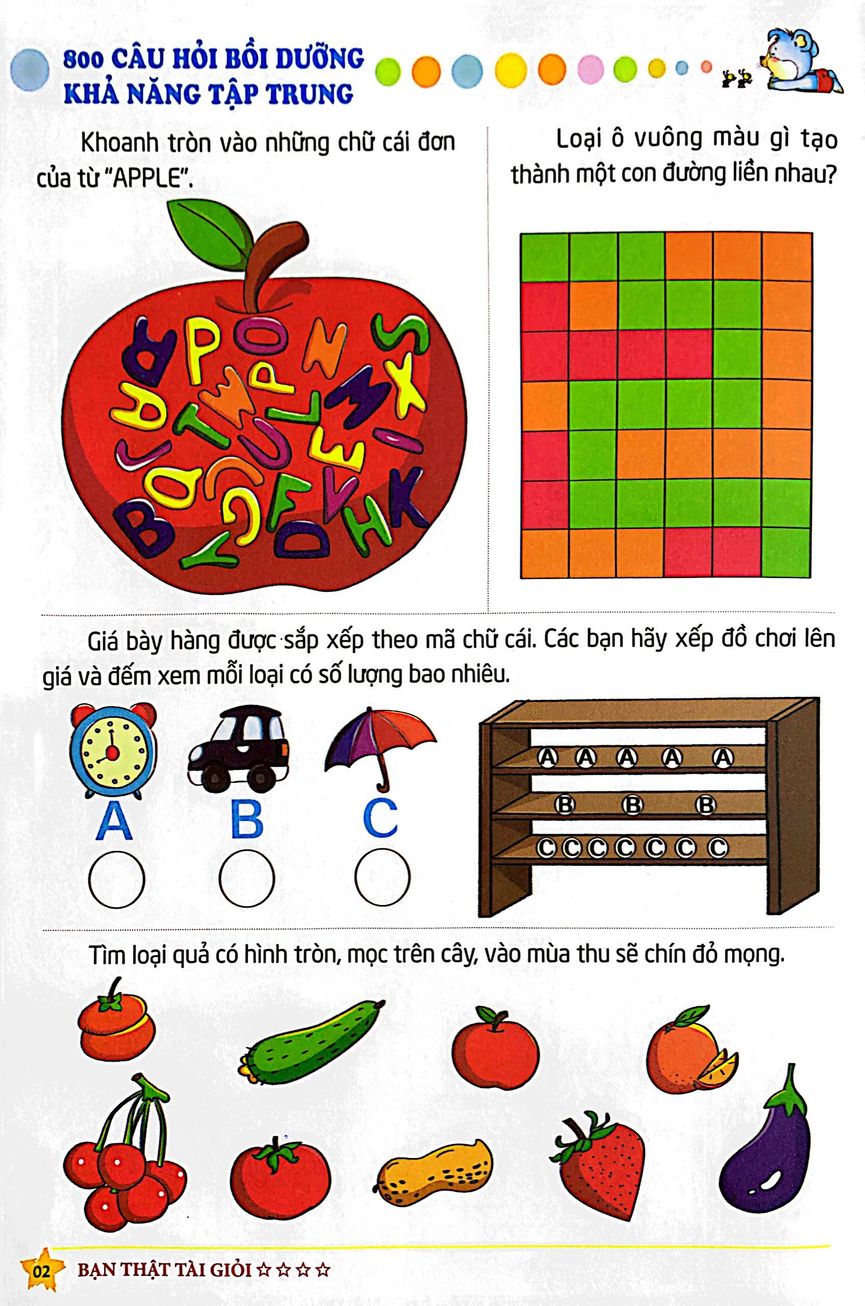 giáo dục sớm phát triển trí não - 800 câu đố - bồi dưỡng khả năng tập trung