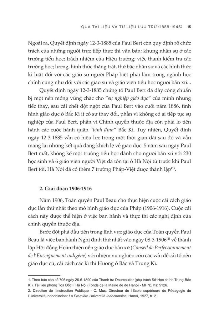 giáo dục việt nam thời kỳ thuộc địa qua tài liệu và tư liệu lưu trữ (1858 - 1945)