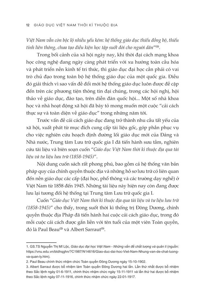 giáo dục việt nam thời kỳ thuộc địa qua tài liệu và tư liệu lưu trữ (1858 - 1945)