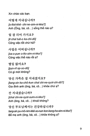 giao tiếp hàn - việt trong cuộc sống hàng ngày