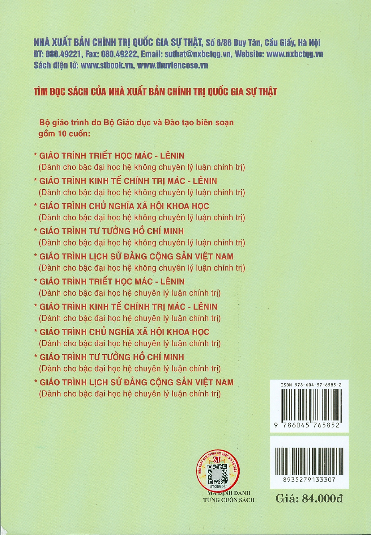 Giao Trinh Chu Nghia Xa Hoi Khoa Hoc (Danh Cho Bac Dai Hoc He Chuyen Ly Luan Chinh Tri)