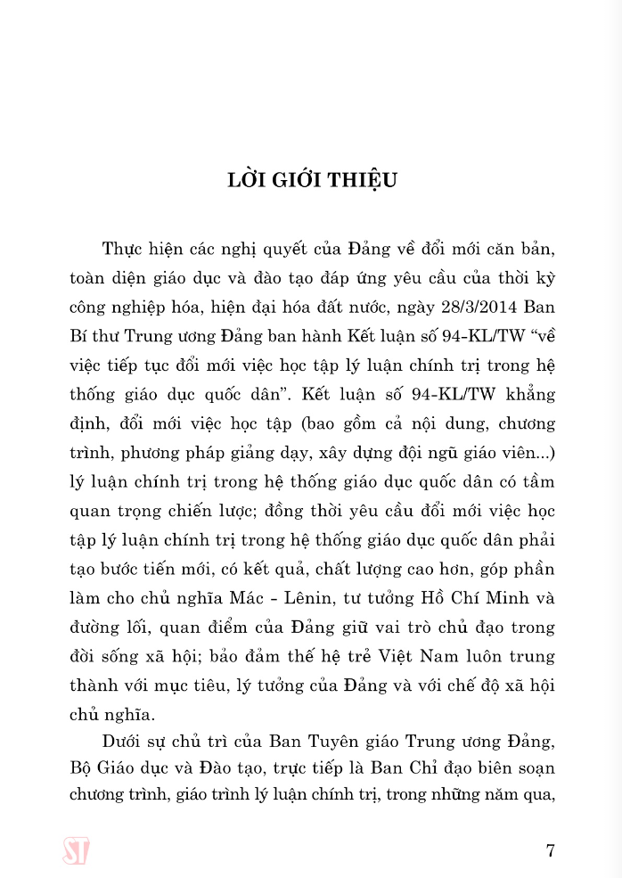 giáo trình kinh tế chính trị mác - lênin (dành cho bậc đại học hệ không chuyên lý luận chính trị) (tái bản 2024)
