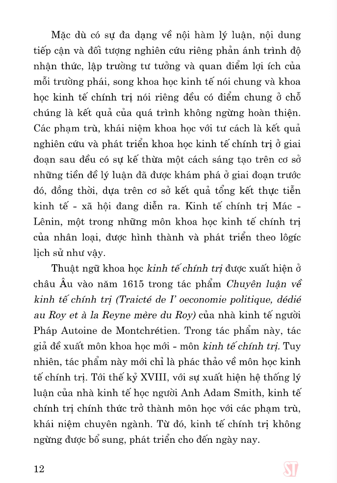 giáo trình kinh tế chính trị mác - lênin (dành cho bậc đại học hệ không chuyên lý luận chính trị) (tái bản 2024)