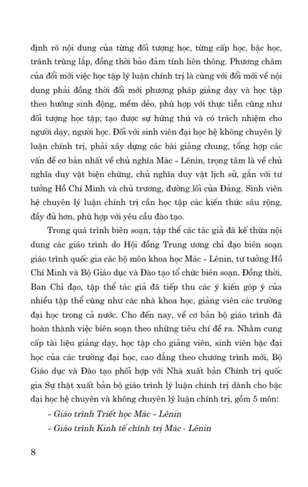 giáo trình lịch sử đảng cộng sản việt nam (dành cho bậc đại học hệ không chuyên lý luận chính trị)
