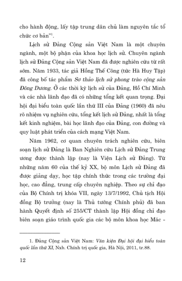 giáo trình lịch sử đảng cộng sản việt nam (dành cho bậc đại học hệ không chuyên lý luận chính trị)
