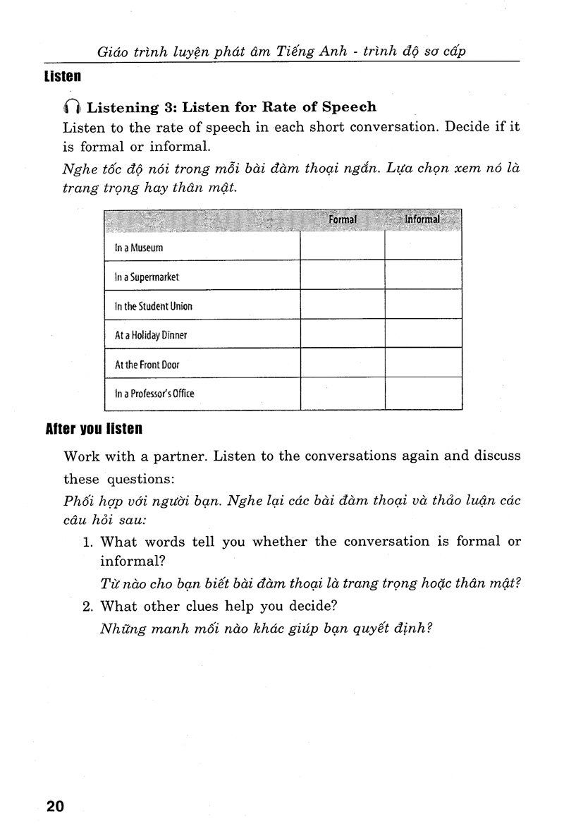 giáo trình luyện kỹ năng nghe - nói tiếng anh_trình độ sơ cấp (+cd)