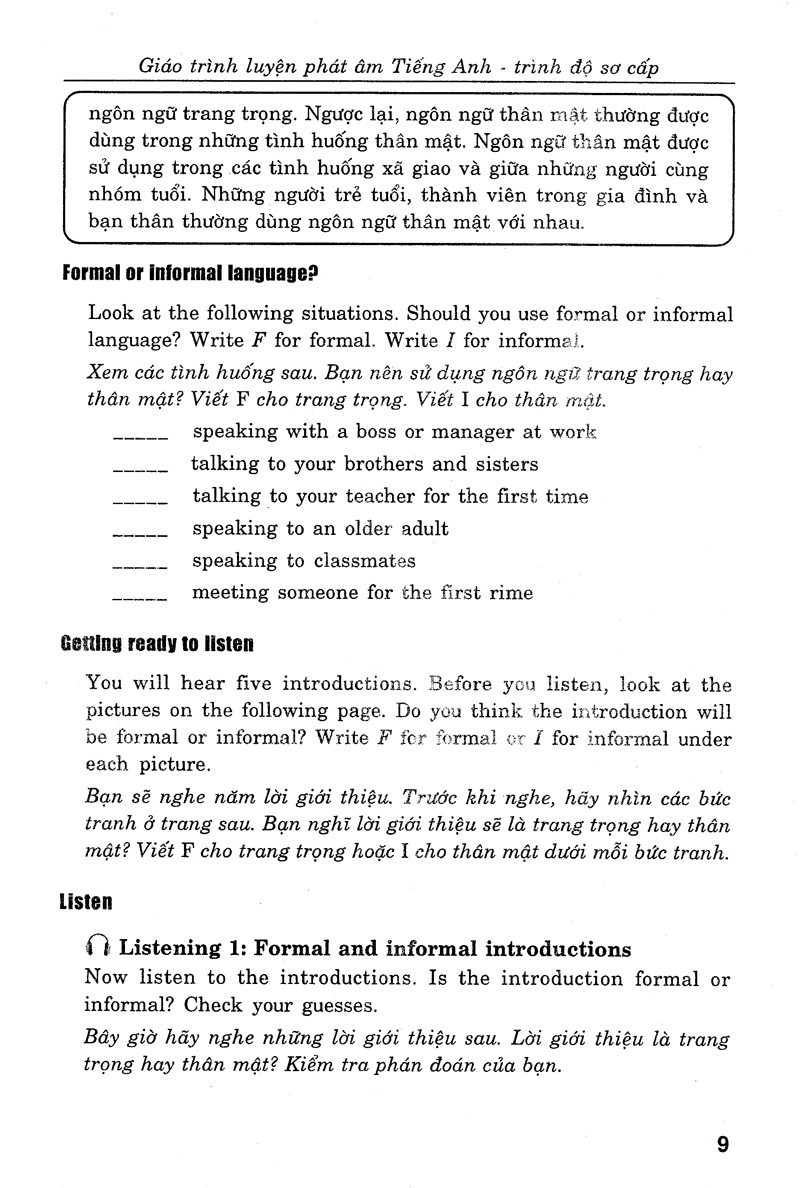 giáo trình luyện kỹ năng nghe - nói tiếng anh_trình độ sơ cấp (+cd)