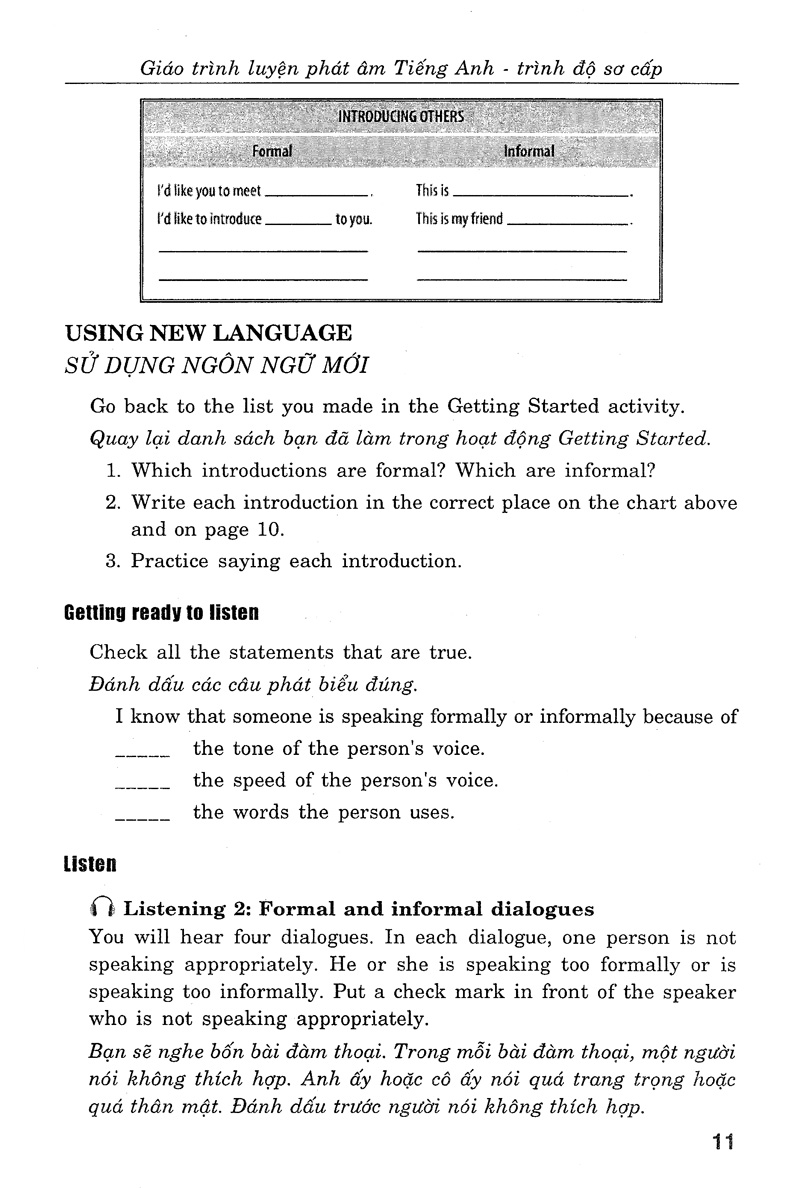 giáo trình luyện kỹ năng nghe - nói tiếng anh_trình độ sơ cấp (+cd)