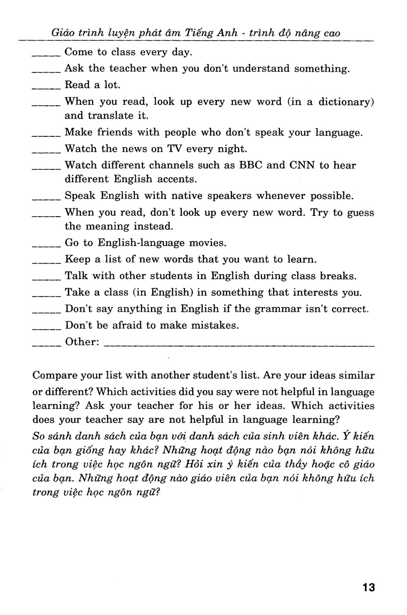 giáo trình luyện kỹ năng nghe - nói tiếng anh_trình độ trung cấp (+cd)