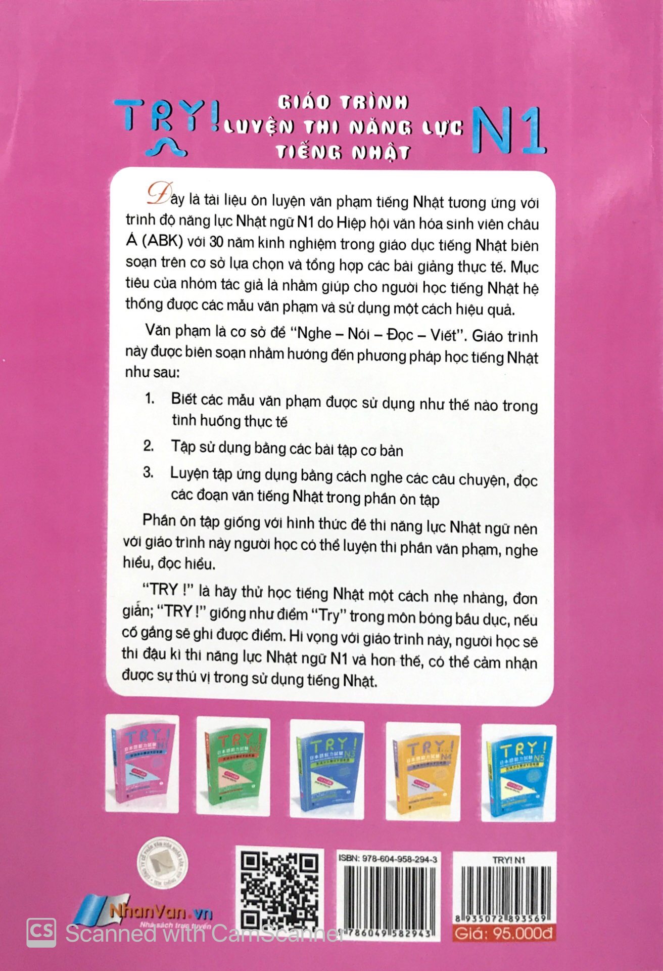 giáo trình luyện thi năng lực tiếng nhật try! - n1 (kèm 1 cd)