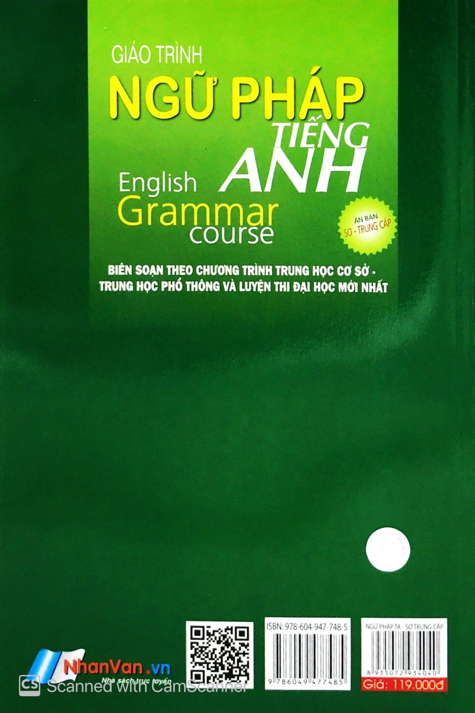giáo trình ngữ pháp tiếng anh (trình độ sơ - trung cấp)