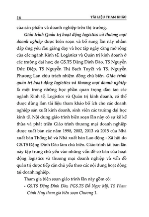 giáo trình quản trị hoạt động logistics và thương mại doanh nghiệp