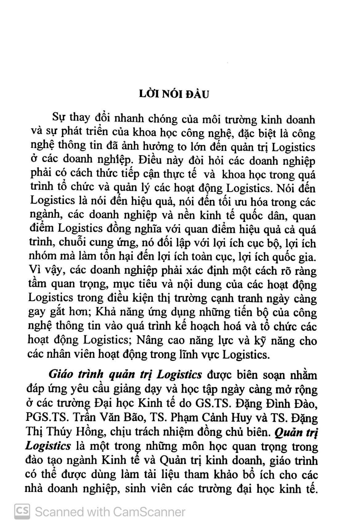 giáo trình quản trị logistics (dùng cho ngành kinh tế và quản trị kinh doanh) (tái bản 2023)