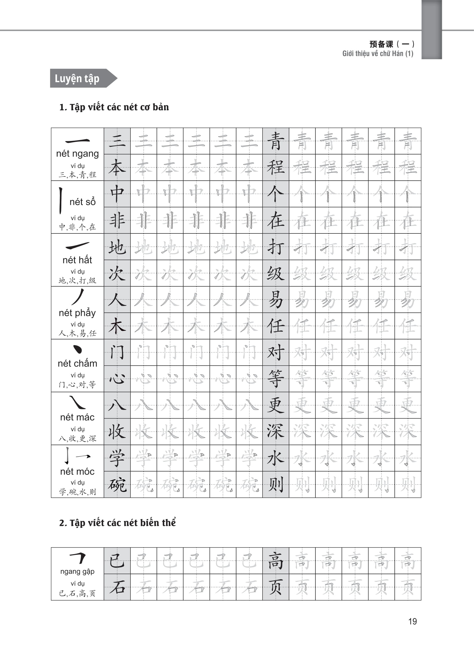 giáo trình tiếng trung tăng cường - luyện viết chữ hán