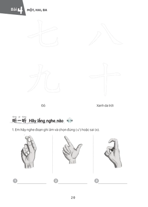 giáo trình tiếng trung trẻ em - xin chào tiếng trung - sách bài tập 1