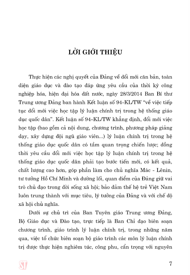 giáo trình triết học mác-lenin (dành cho bậc đại học hệ chuyên lý luận chính trị)
