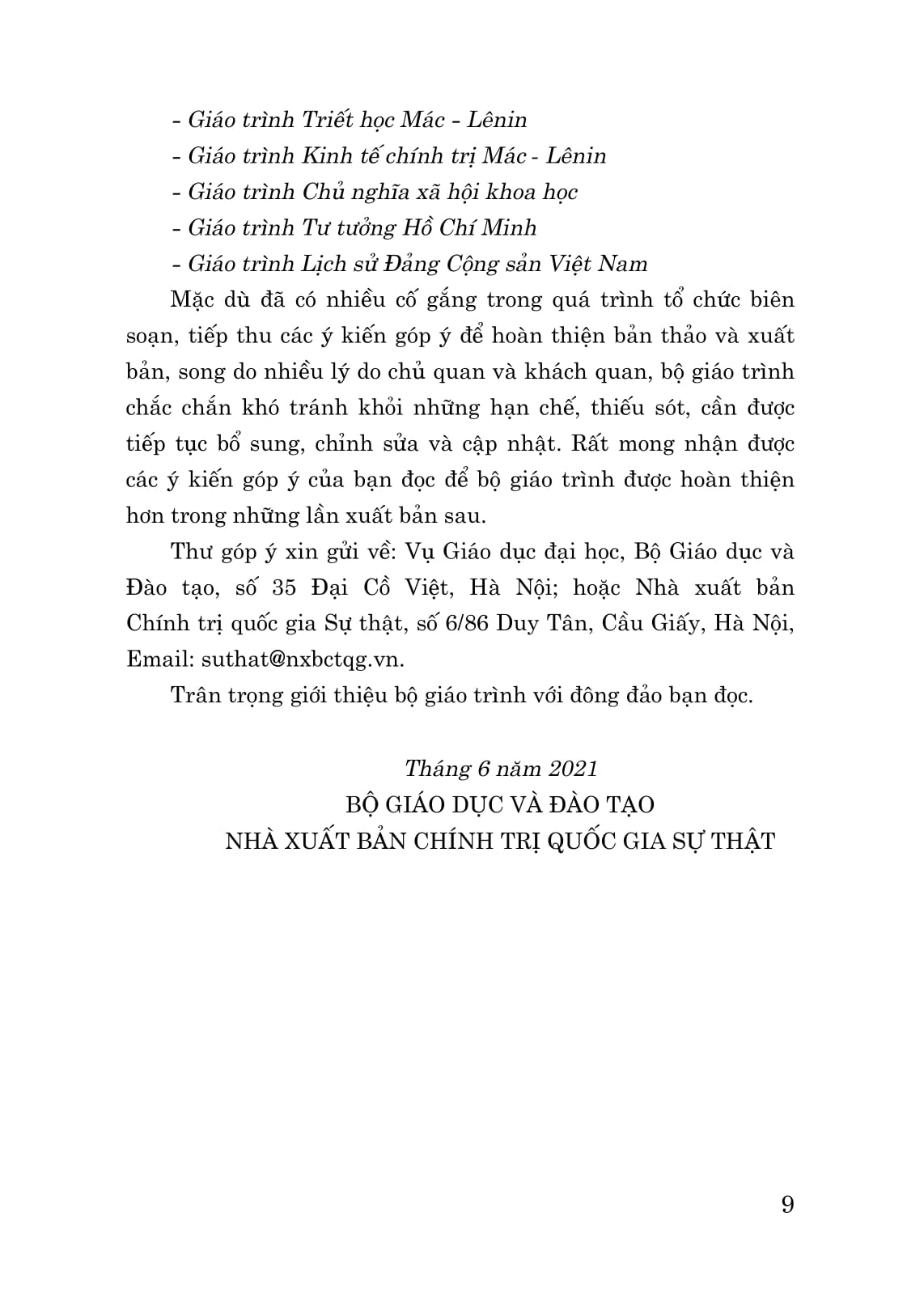 giáo trình triết học mác - lênin (dành cho bậc đại học hệ không chuyên lý luận chính trị)