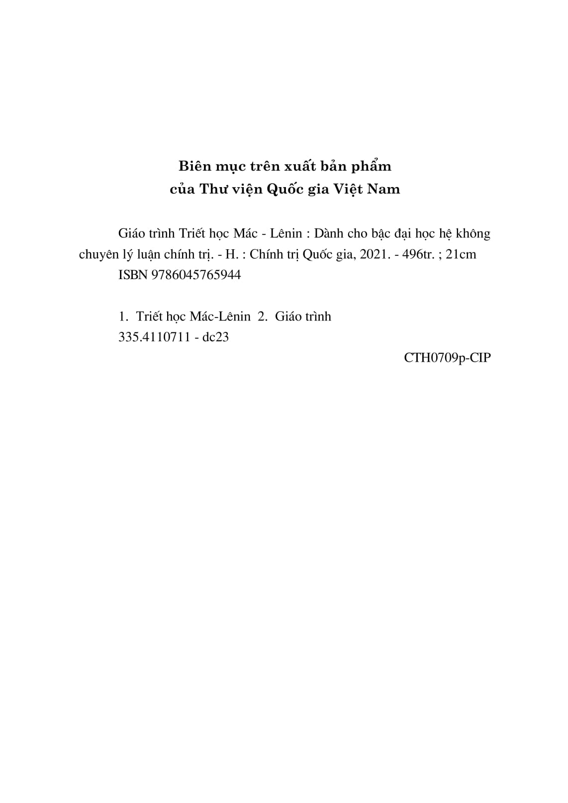 giáo trình triết học mác - lênin (dành cho bậc đại học hệ không chuyên lý luận chính trị)