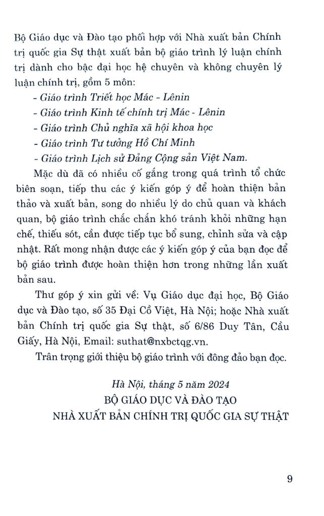giáo trình tư tưởng hồ chí minh - dành cho bậc đại học không chuyên lý luận chính trị