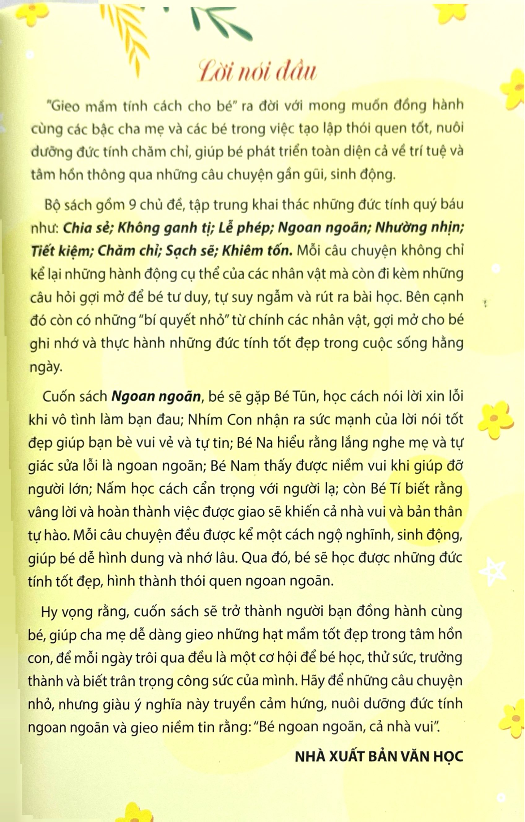 Gieo Mầm Tính Cách Cho Bé - Ngoan Ngoãn